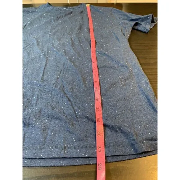 Mango Basic T Shirt‎ Mens XL Gray Crew Neck Cotton Speckled Starry Night - Picture 10 of 12